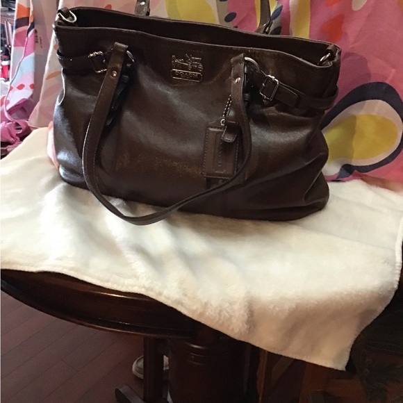 Coach Madison Sophia Dark Brown  Leather Satchel - Picture 2 of 16